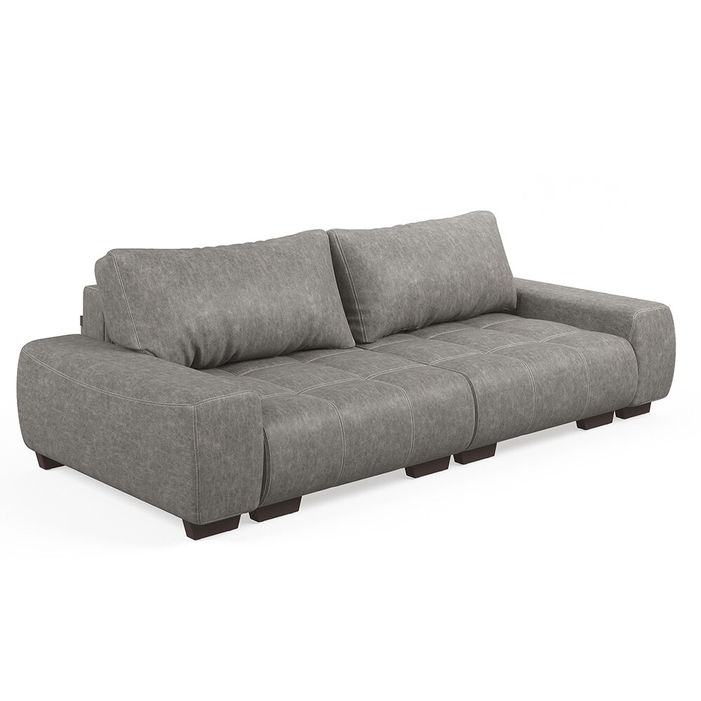 VitaliSpa Sofa PERRY Schlaffunktion - Anthrazit Couch Schlafsofa Schumstoff Grau