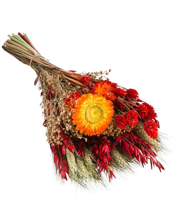 Trockenblumenbouquet Cone, orange