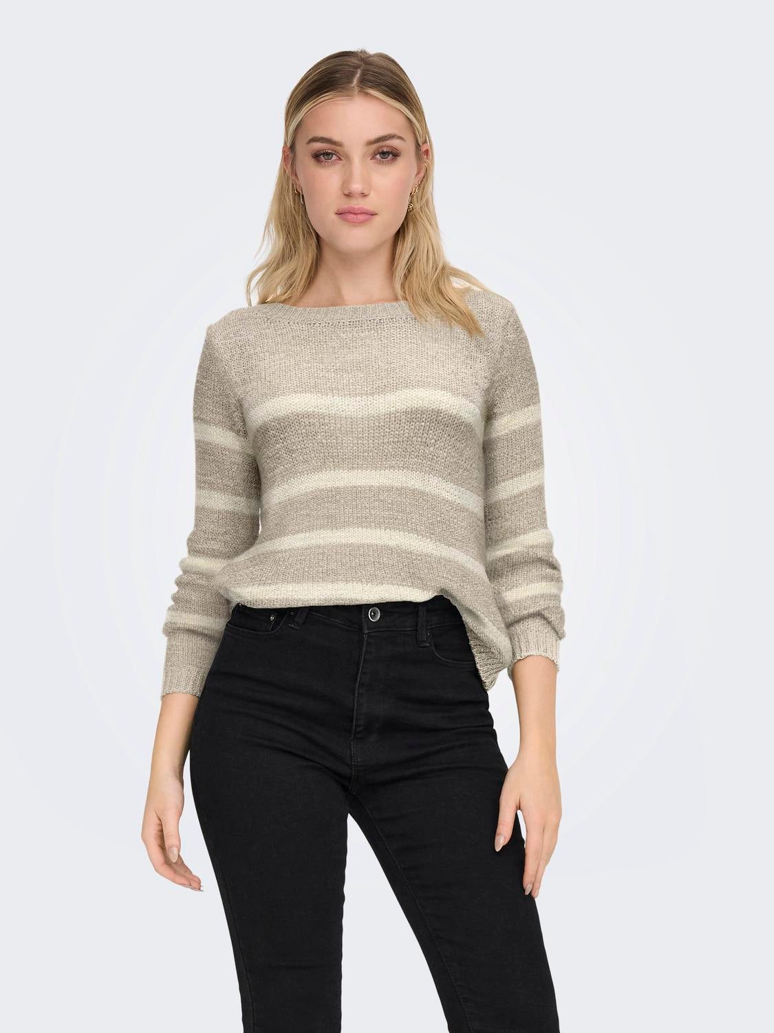 ONLGEENA Strickpullover Simply Taupe