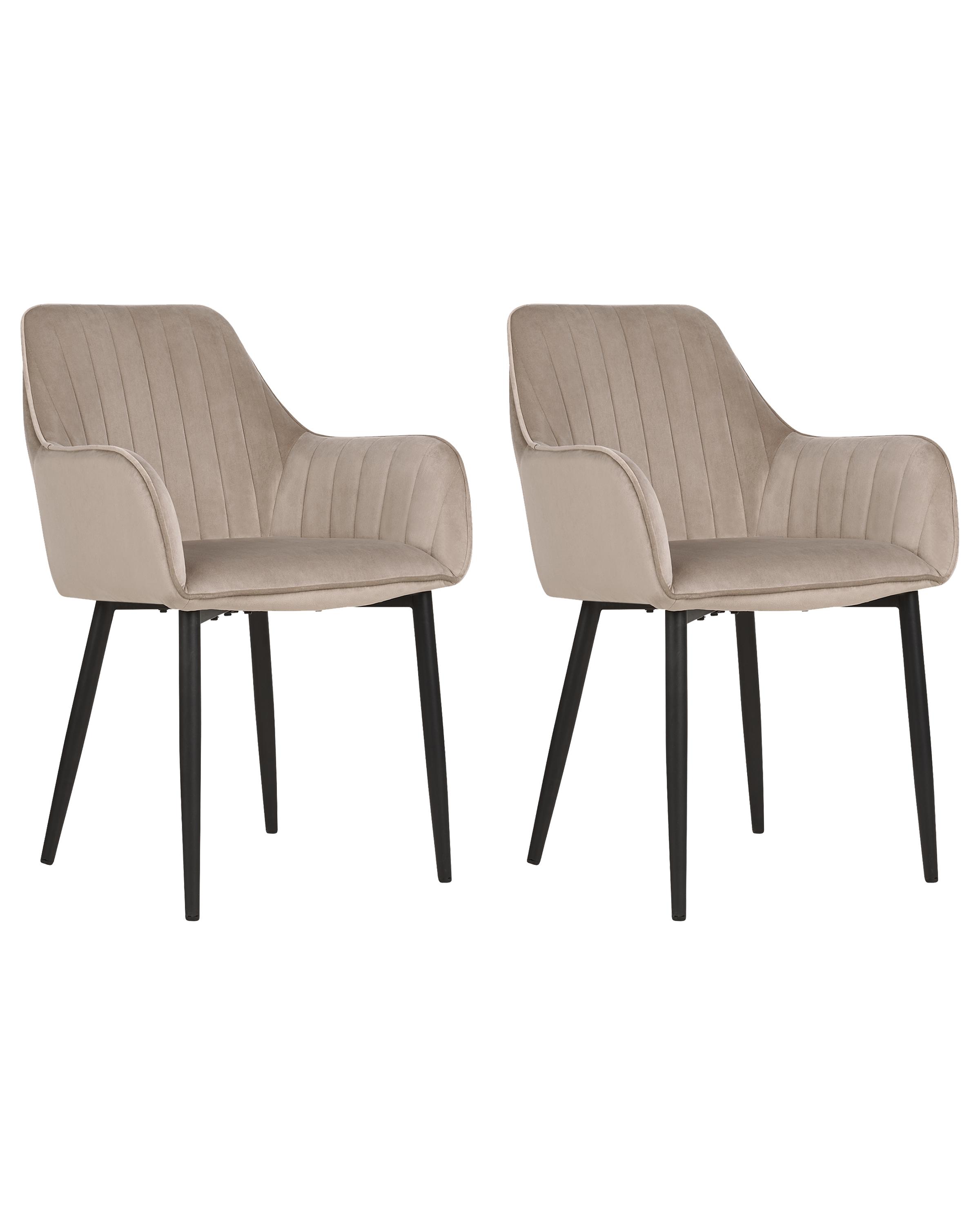 Set van 2 eetkamerstoelen WELLSTON Fluweel Taupe