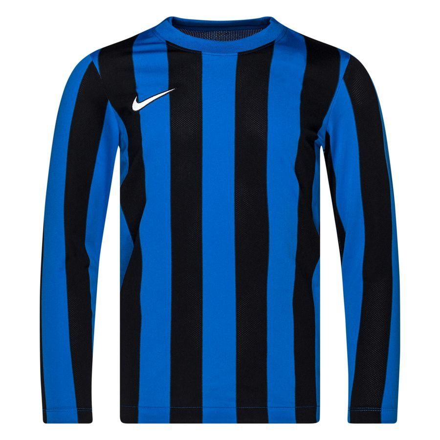 Nike Maillot Dri-FIT Striped Division IV - Bleu/Noir/Blanc Manches Longues Enfant