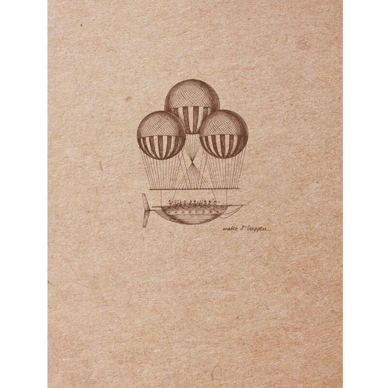 Flying Spirit carnet cousu 50F A6 90g - Kraft brun