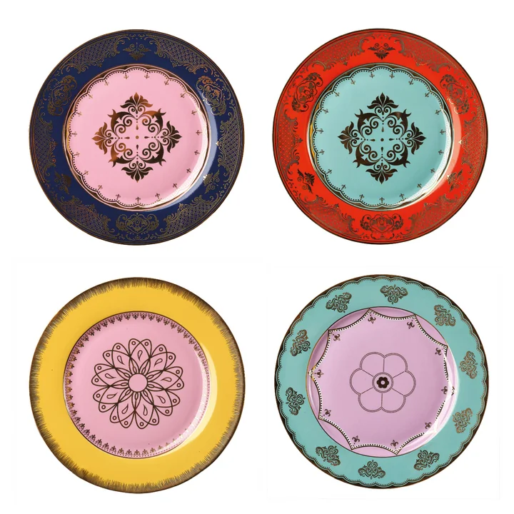 Pols Potten - Grandpa Teller, mehrfarbig (4er-Set)