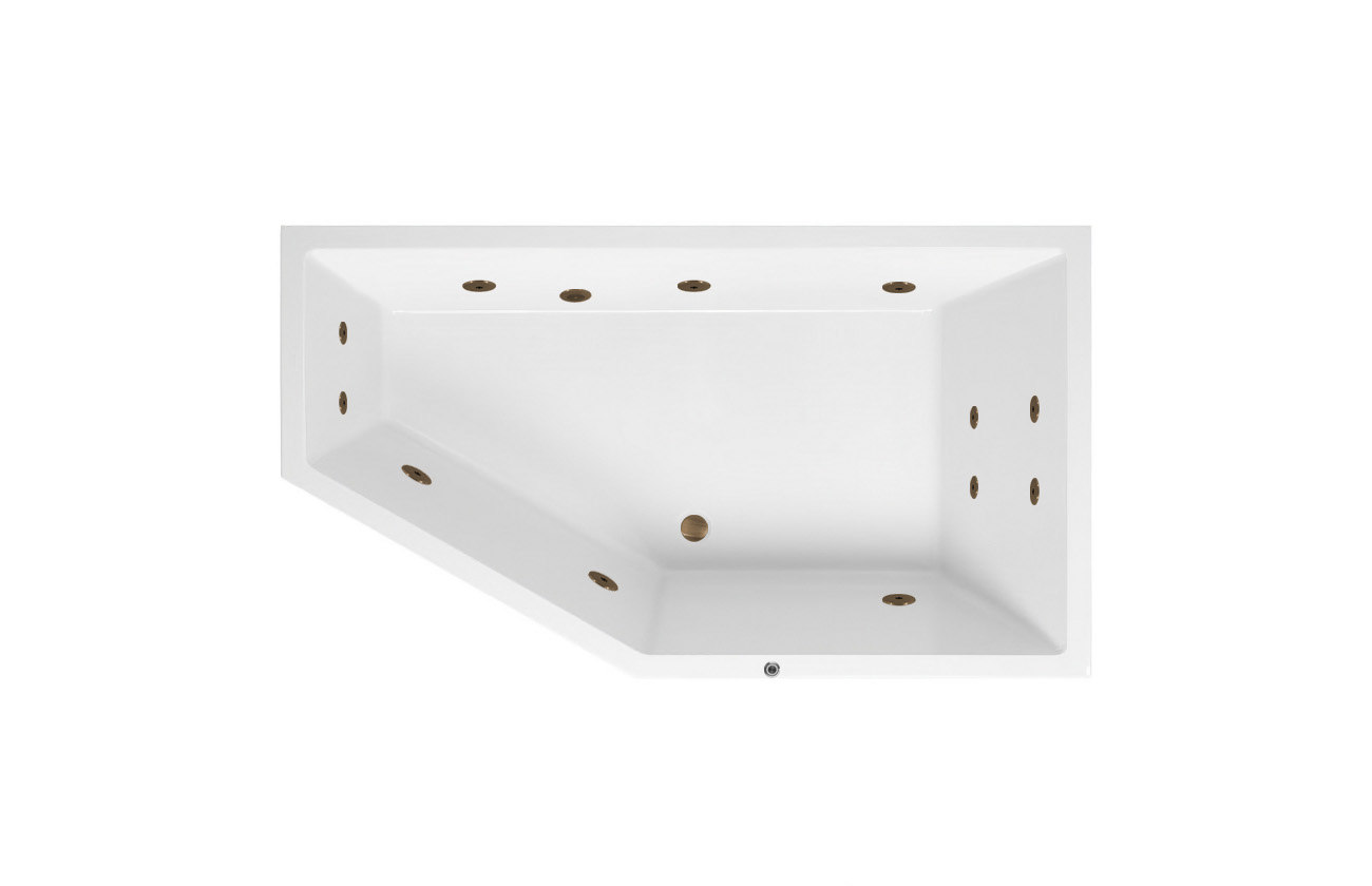 Lambini Designs Florence bubbelbad 160x90cm elektronisch rechts met 6 4 2 hydrojets rose goud