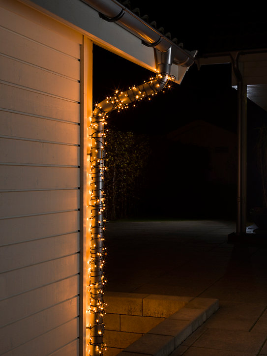 Guirlande lumineuse LED intérieure et extérieure blanc chaud câble vert 3,29 m