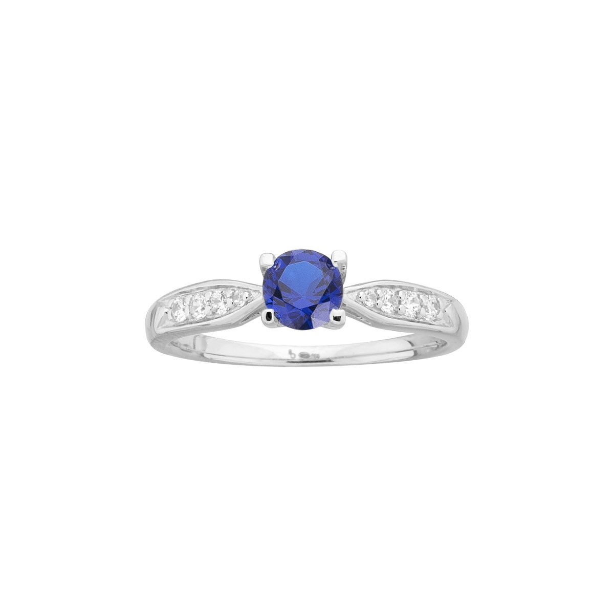 Bague en Argent avec spinelle bleu saphir