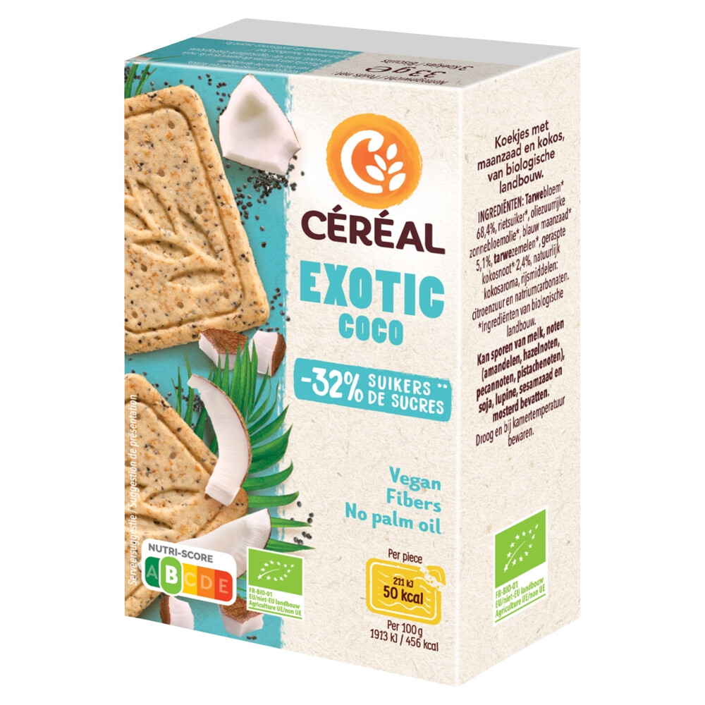3x Céréal Healthier Bio Koekjes Exotic Coco33 gr