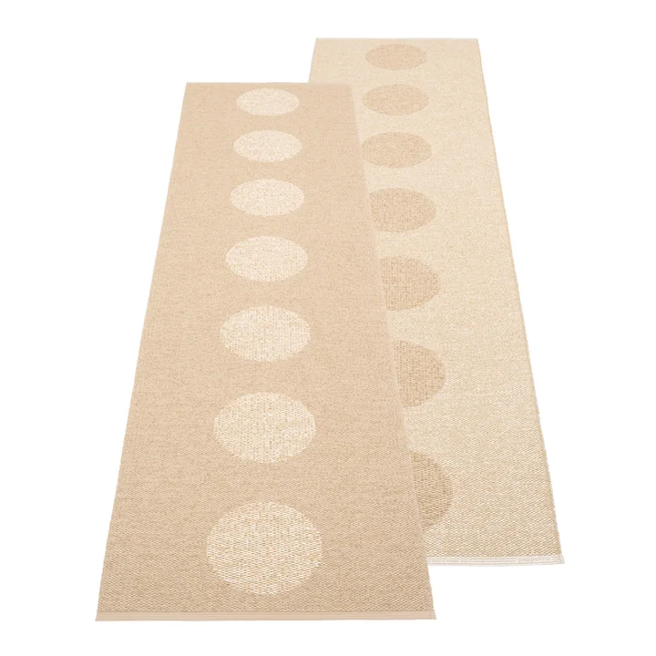 Pappelina - Vera Wendeteppich 2.0, 70 x 280 cm, beige / beige metallic