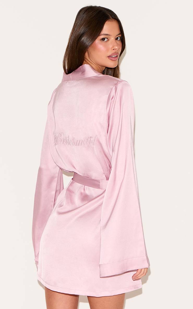 Rose Poudré Robe En Satin Brodée Demoiselle D'honneur