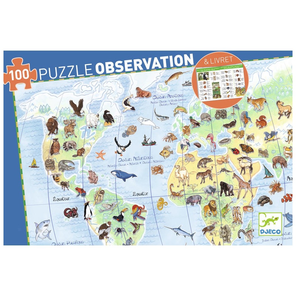 Puzzle Observation - Les animaux du monde - 100 pièces
