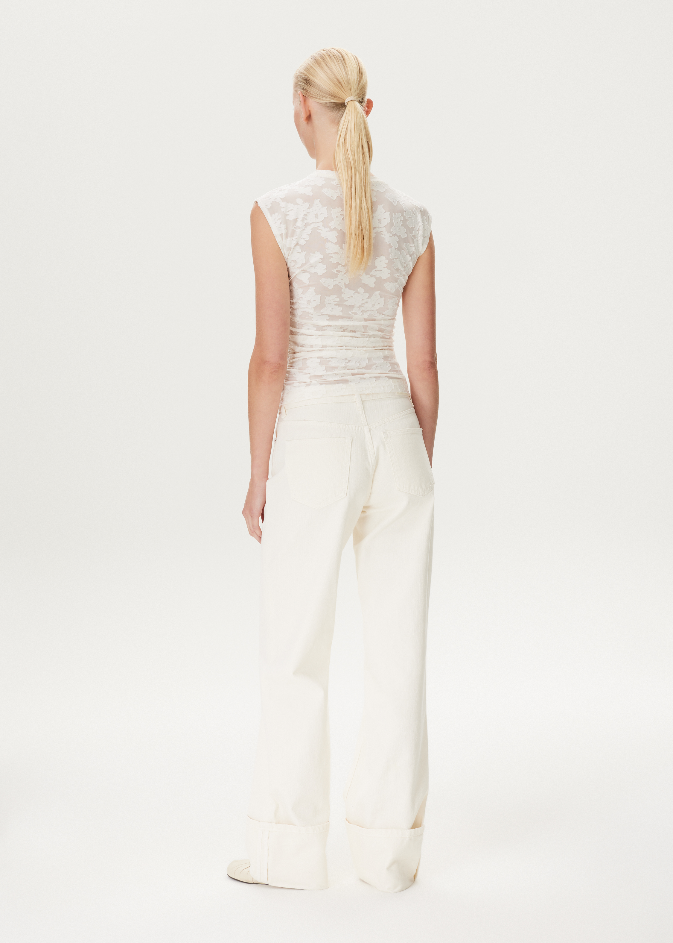 Transparante top met bloemen