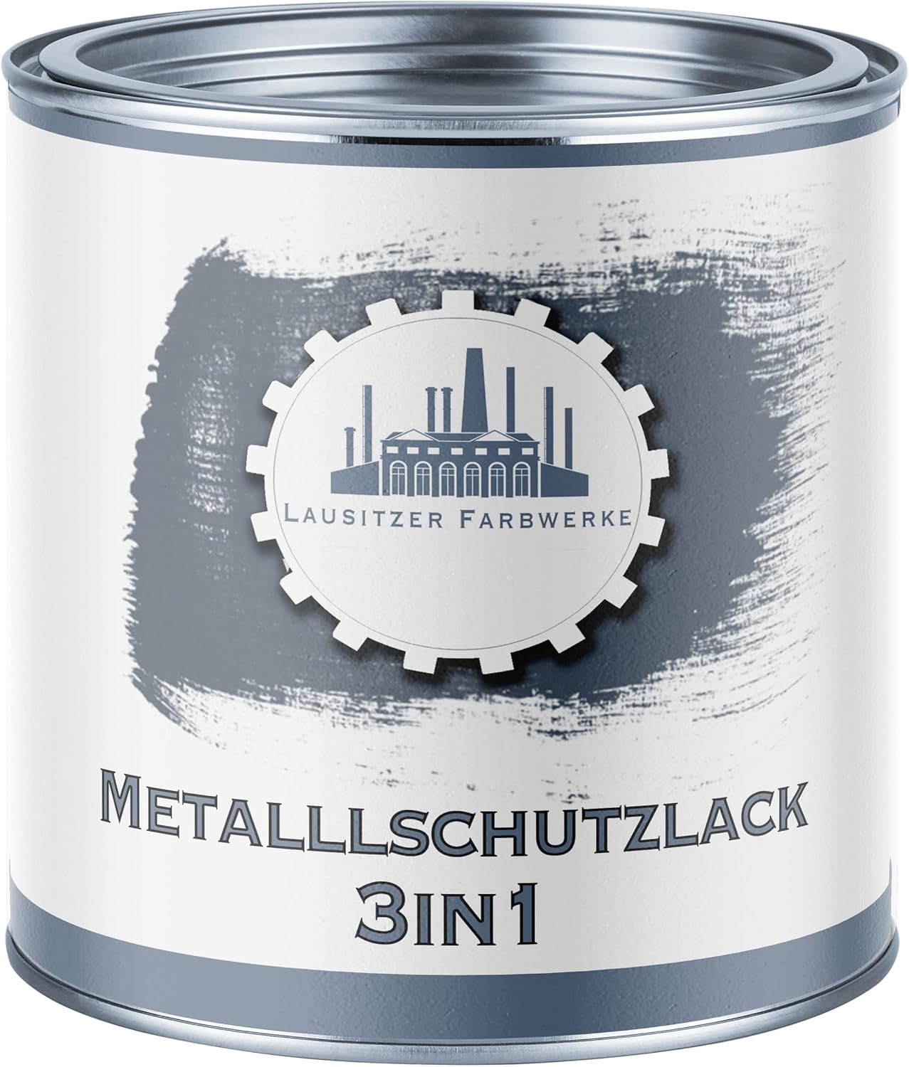 Lausitzer Farbwerke Metallschutzfarbe 3in1 traditioneller Metallschutzlack 3-in-1 Metallfarbe Metalllack Farbe für Metall, Stahl, Eisen, Zink und Aluminium (20 L, Weiß (RAL 9010))