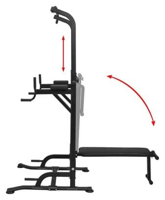 Tour de musculation avec banc d'assise sport fitness noir 02_0000040