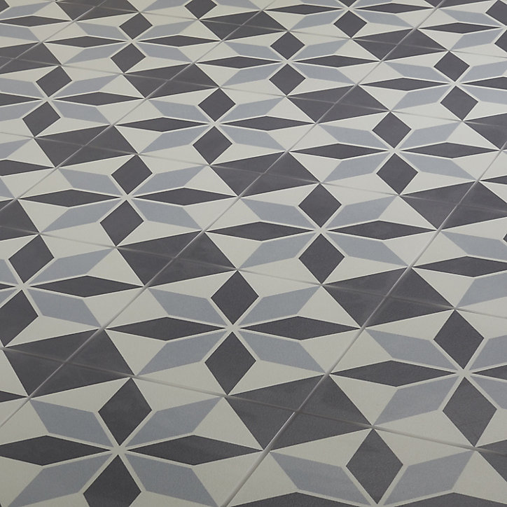 Carrelage sol et mur intérieur Hydrolic effet carreau de ciment décor star multicolore L. 20 x l. 20 x Ep. 1 cm Colours
