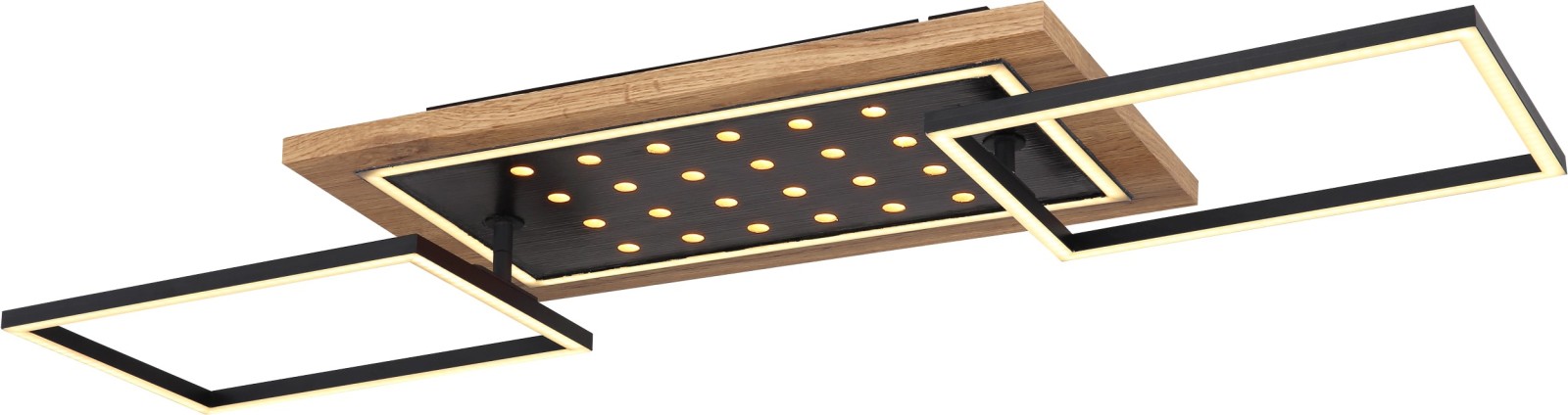 LED-Deckenleuchte - schwarz-goldfarben - 96 cm