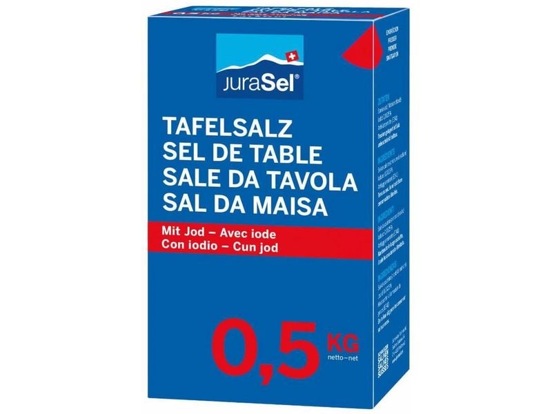 Schweizer Salinen Tafelsalz mit Jod 500 g Hochwertiges Speisesalz