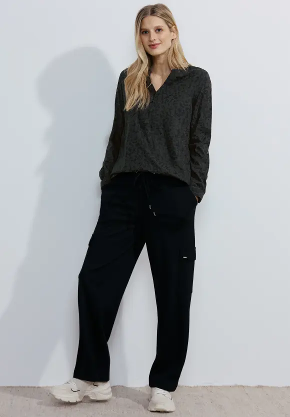 Minimalprint Bluse - strong khaki