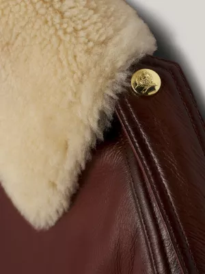 Jaqueta de couro estilo piloto casual Crest