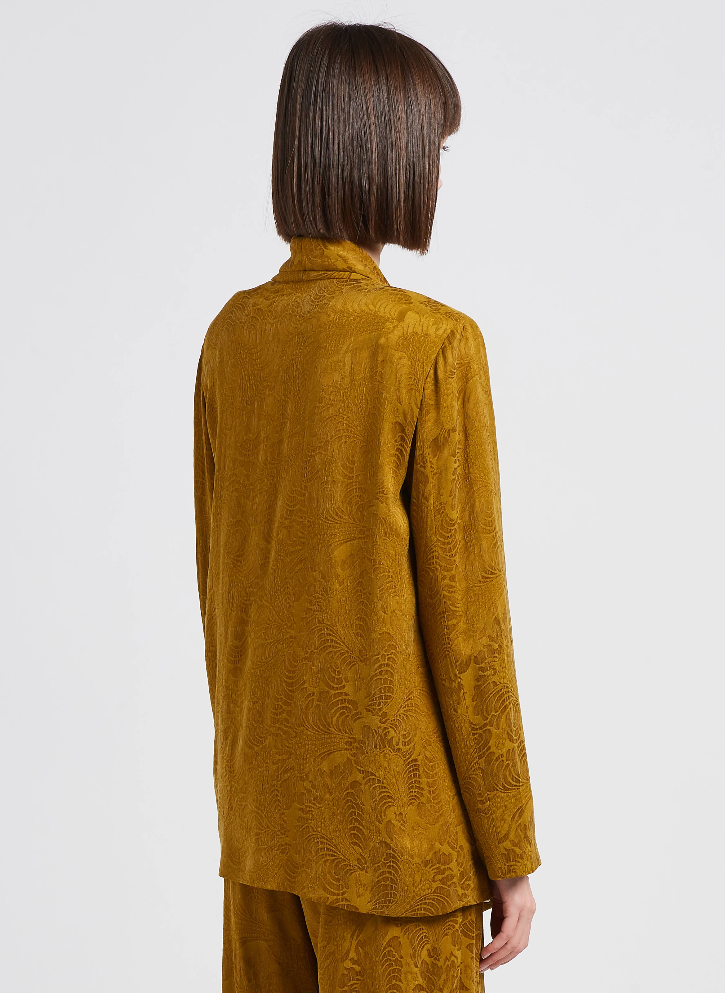 THEODORE - Veste col châle en jacquard | Marron