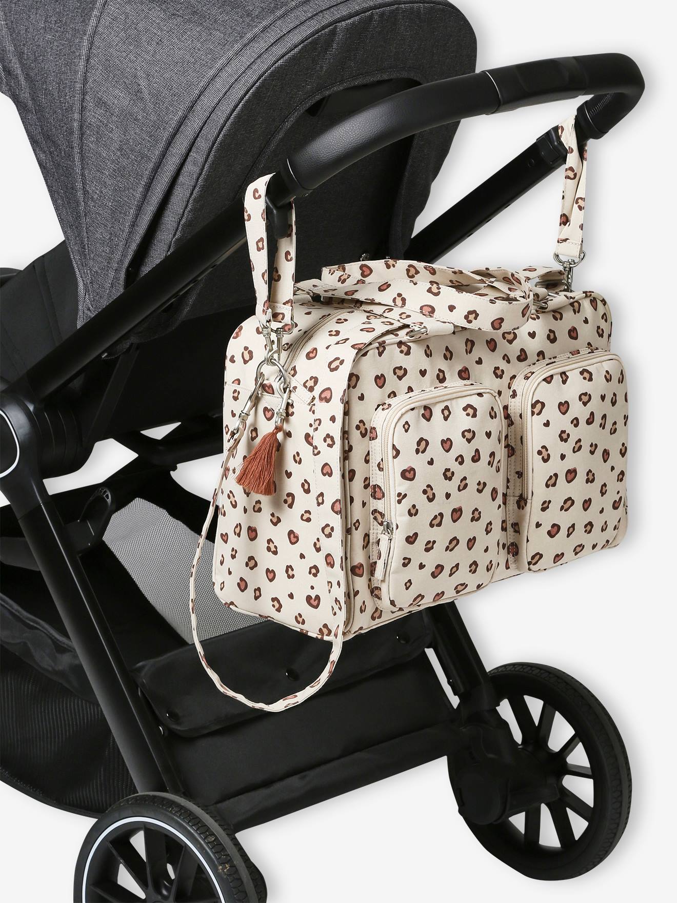 Bolsa de maternidade familiar com vários bolsos, bege areia