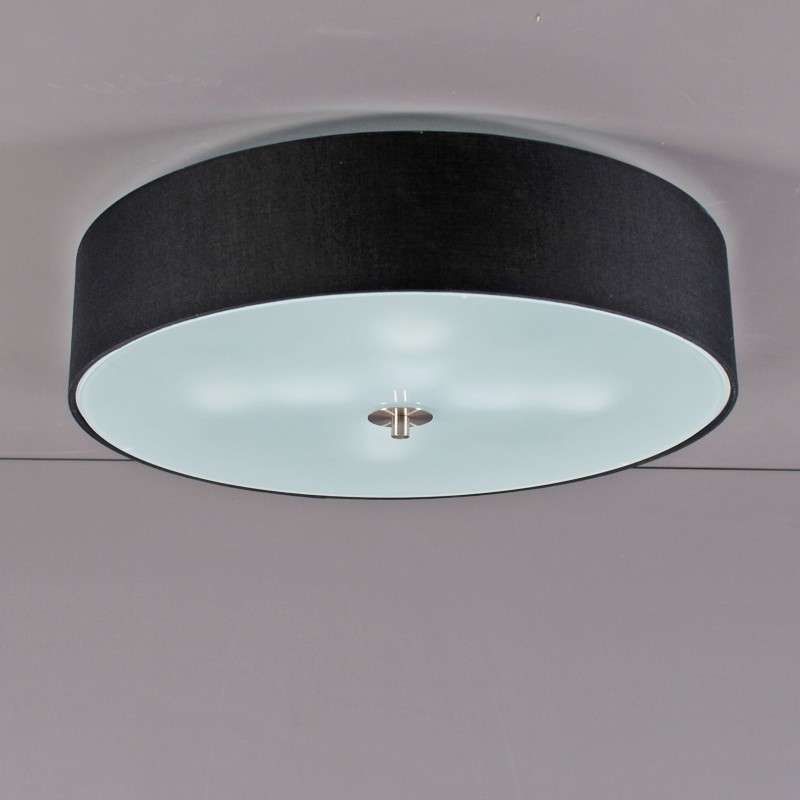 Landelijke plafondlamp zwart 50 cm - Drum