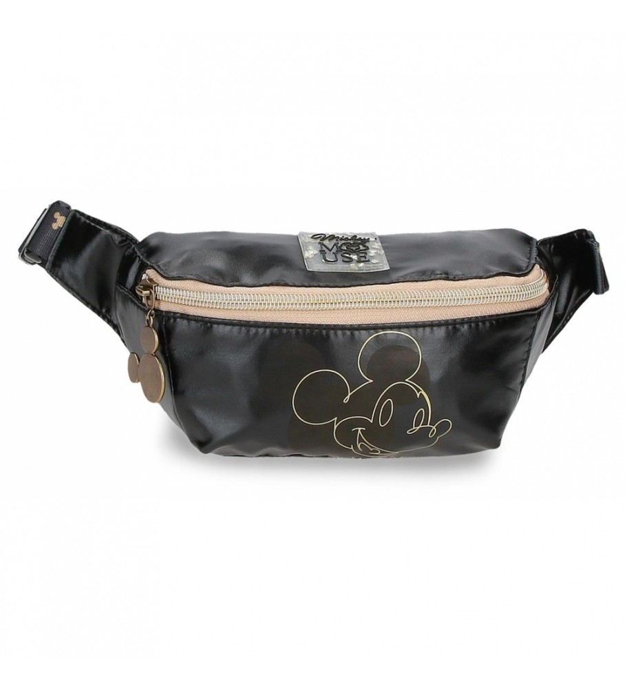 Bolsa de cintura preta com contorno do Mickey da Joumma Bags