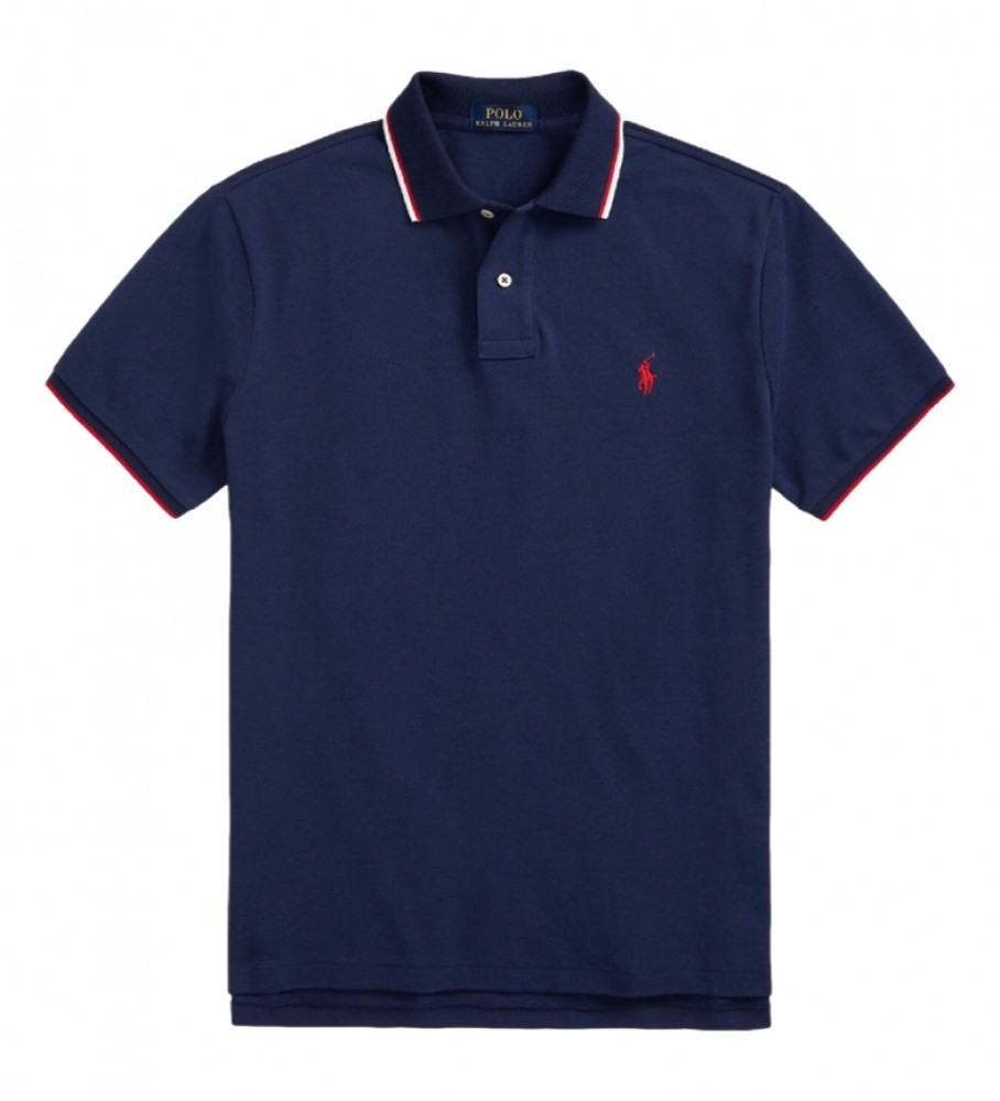 Polo Ralph Lauren Piqu Custom Slim azul marinho