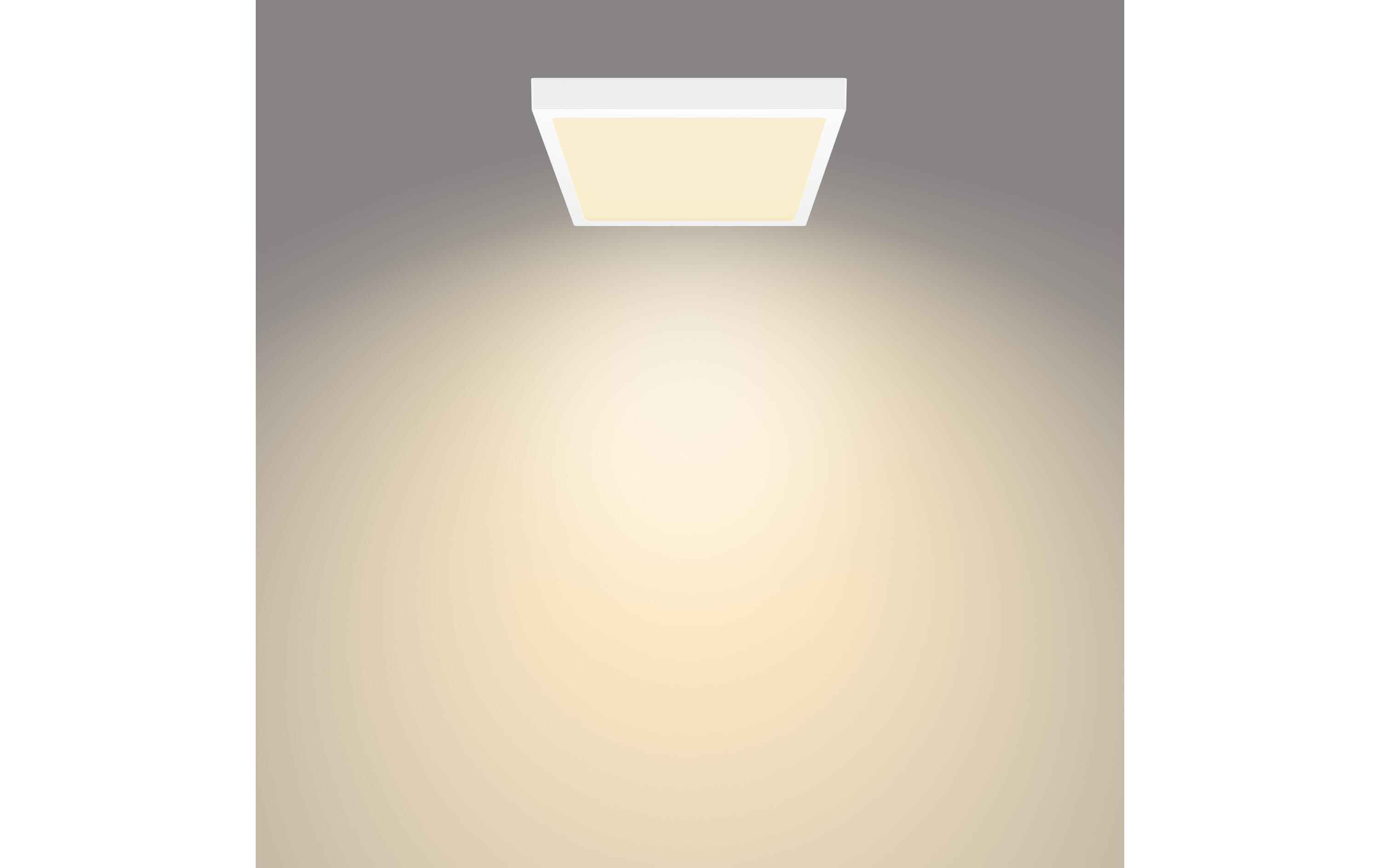 LED Einbauspot SlimSurface DL252, 20W, 2700K, eckig, weissQuadratische Deckenlampe mit natürlichem Lichteffekt