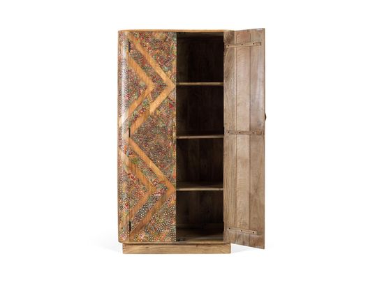 GINER Y COLOMER - Armoire en bois de manguier massif à deux portes -170x90x48