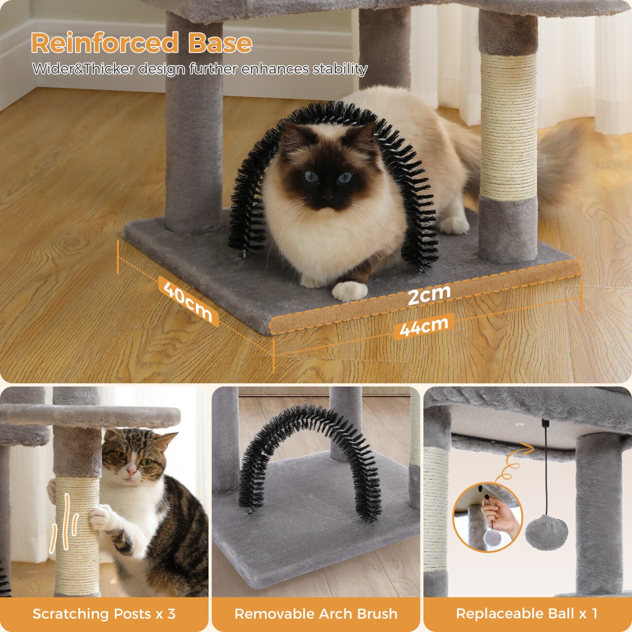 Pawz Road Kratzbaum 106 cm - mit Sisal & Spielbaum