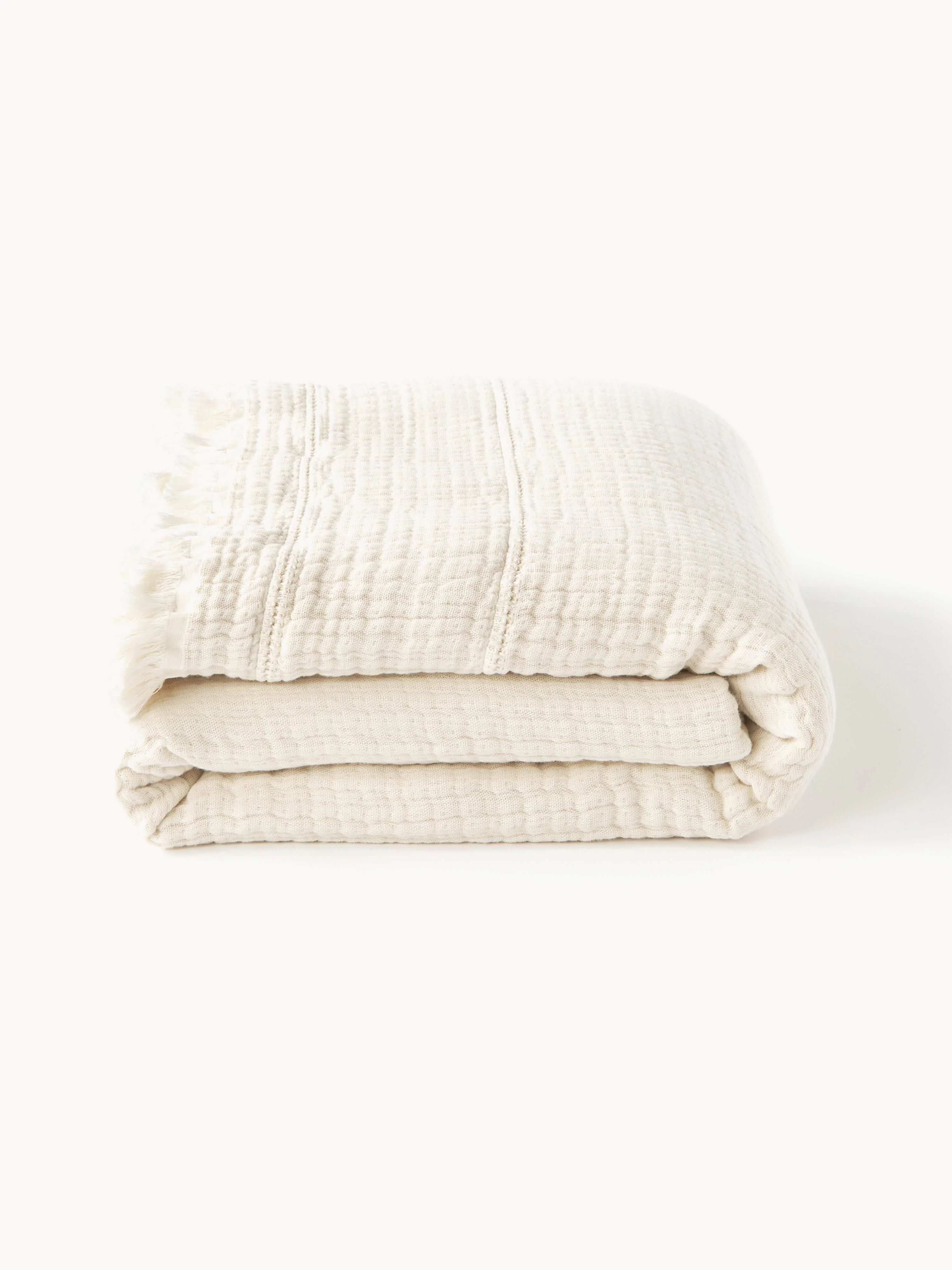 Katoenen bedsprei Kailani met franjes