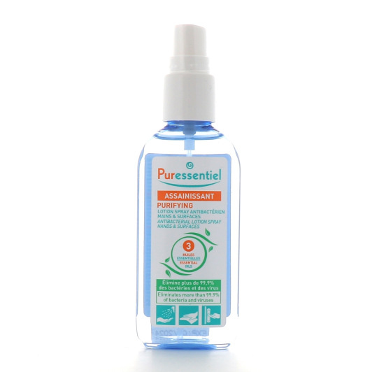 Puressentiel Lotion Spray Antibactérien Assainissant Mains et Surfaces