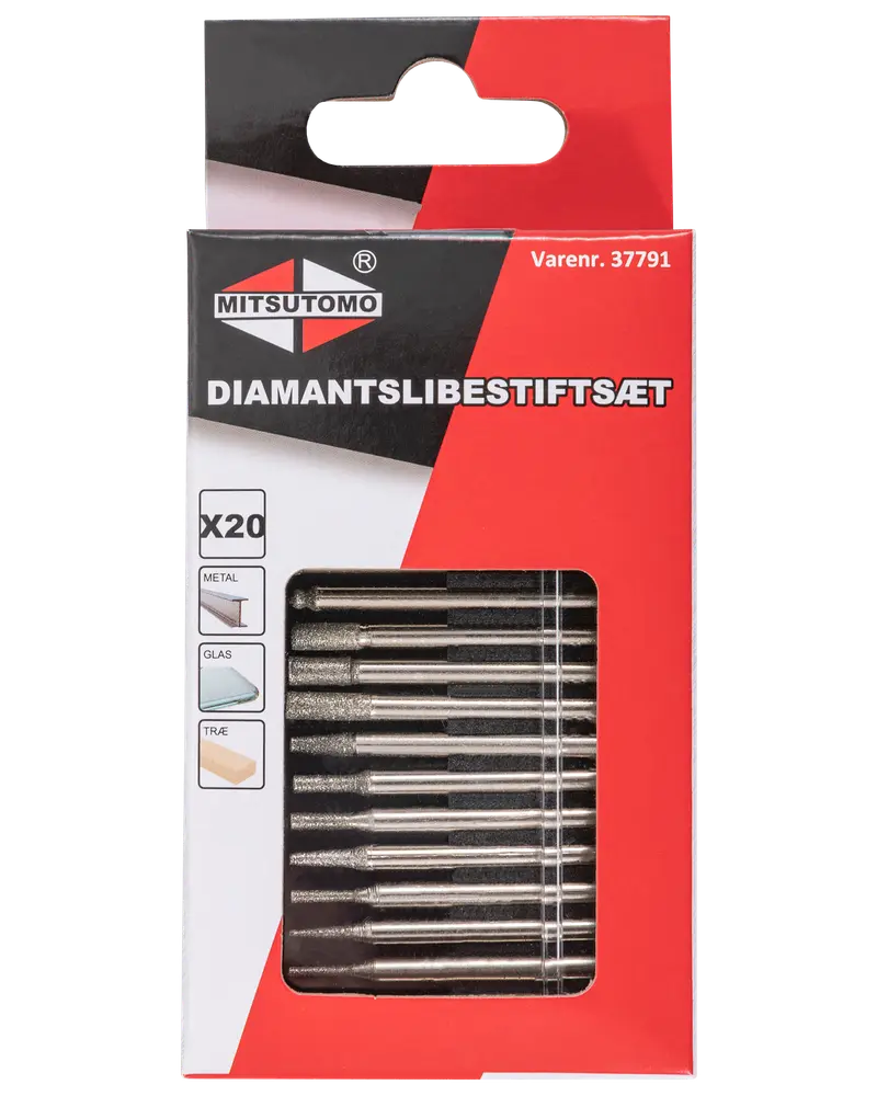 Mitsutomo Diamantslibestift Ø3 mm 20 dele