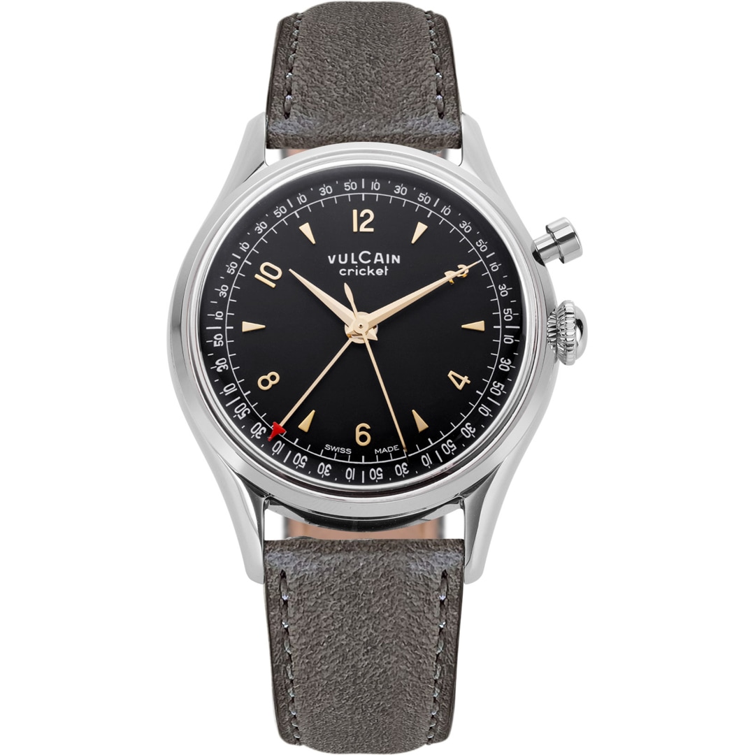 Vulcain Cricket Tradition 36mm Black & White Sapphire Caseback