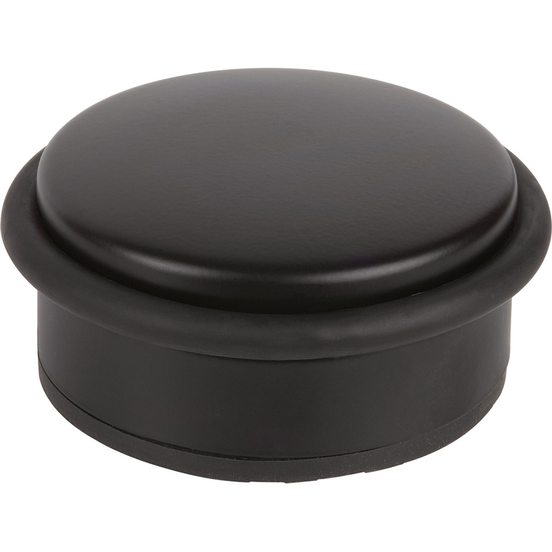 Deurstopper RVS Ø105x45mm 1,2kg zwart
