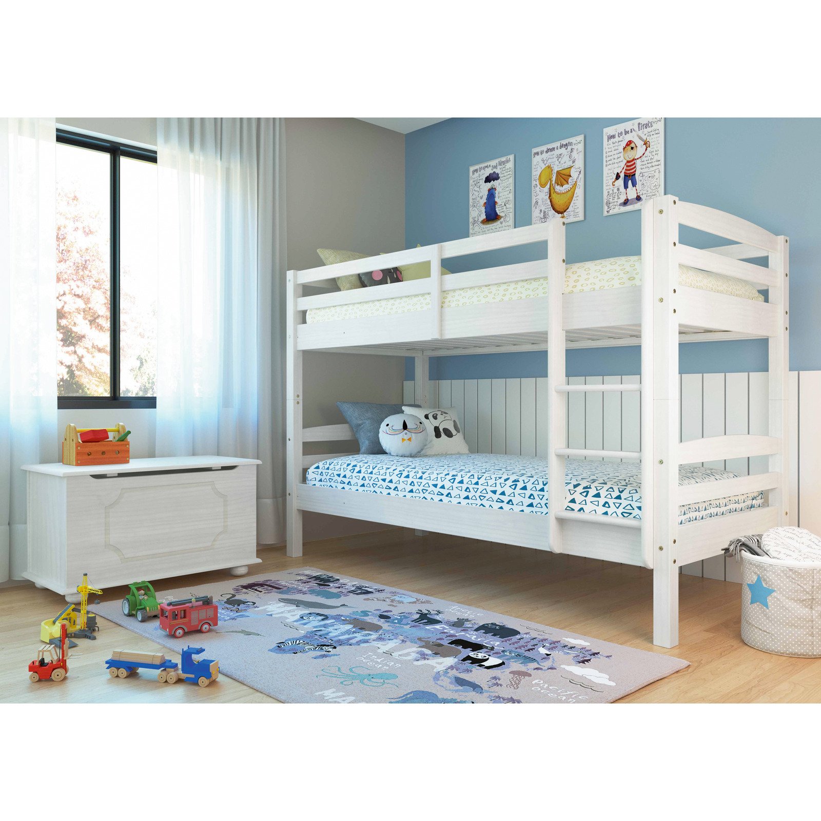 Etagenbett Amelia Kiefer massiv weiss 2 x 90 x 200 cm