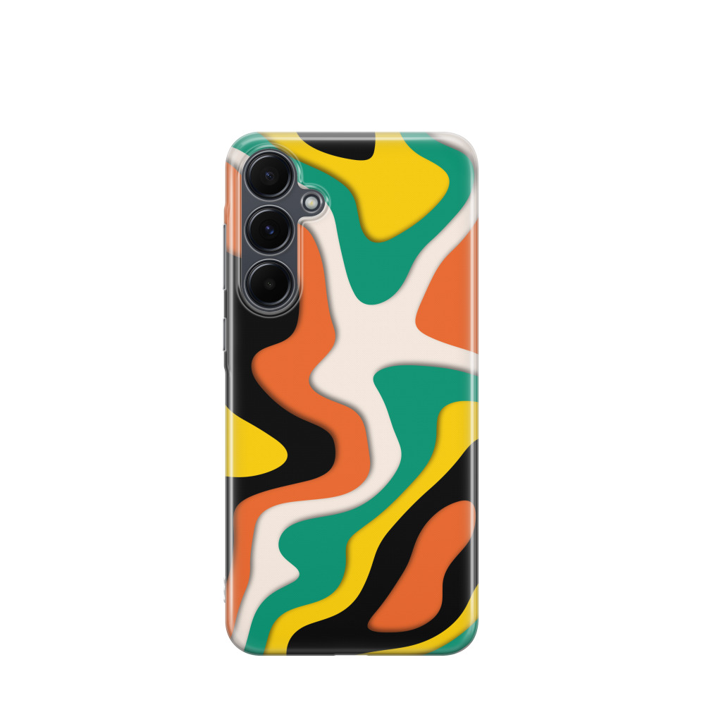 Samsung Galaxy A55 Gummi Hülle Abstrakte Wellen 5 - Versch. Farben
