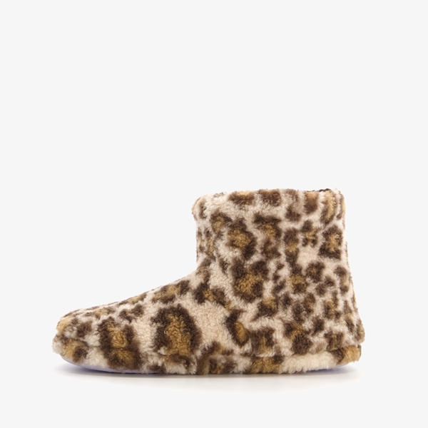 Thu!s dames pantoffels met panterprint bruin