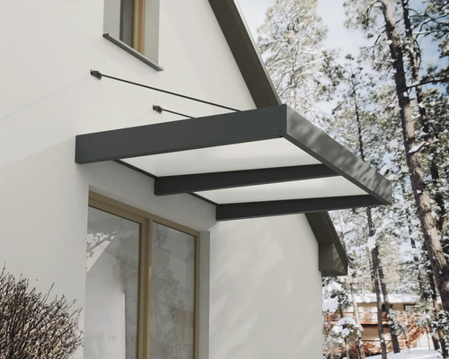PALRAM-Canopia rechthoekige luifel Sophia XL Opaal 1920x1400x170 mm aluminium gepoedercoat grijs RAL 7016