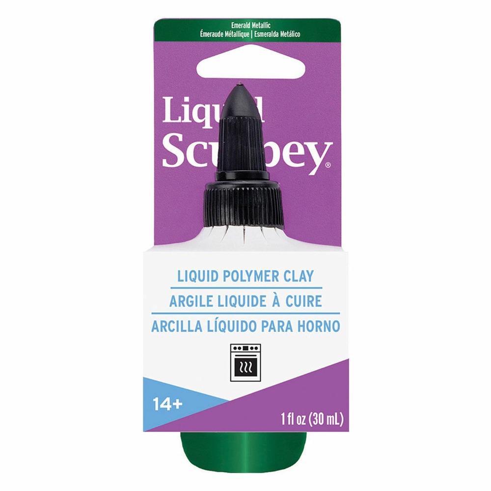Argile liquide à cuire sculpey - vert métallique 30 ml