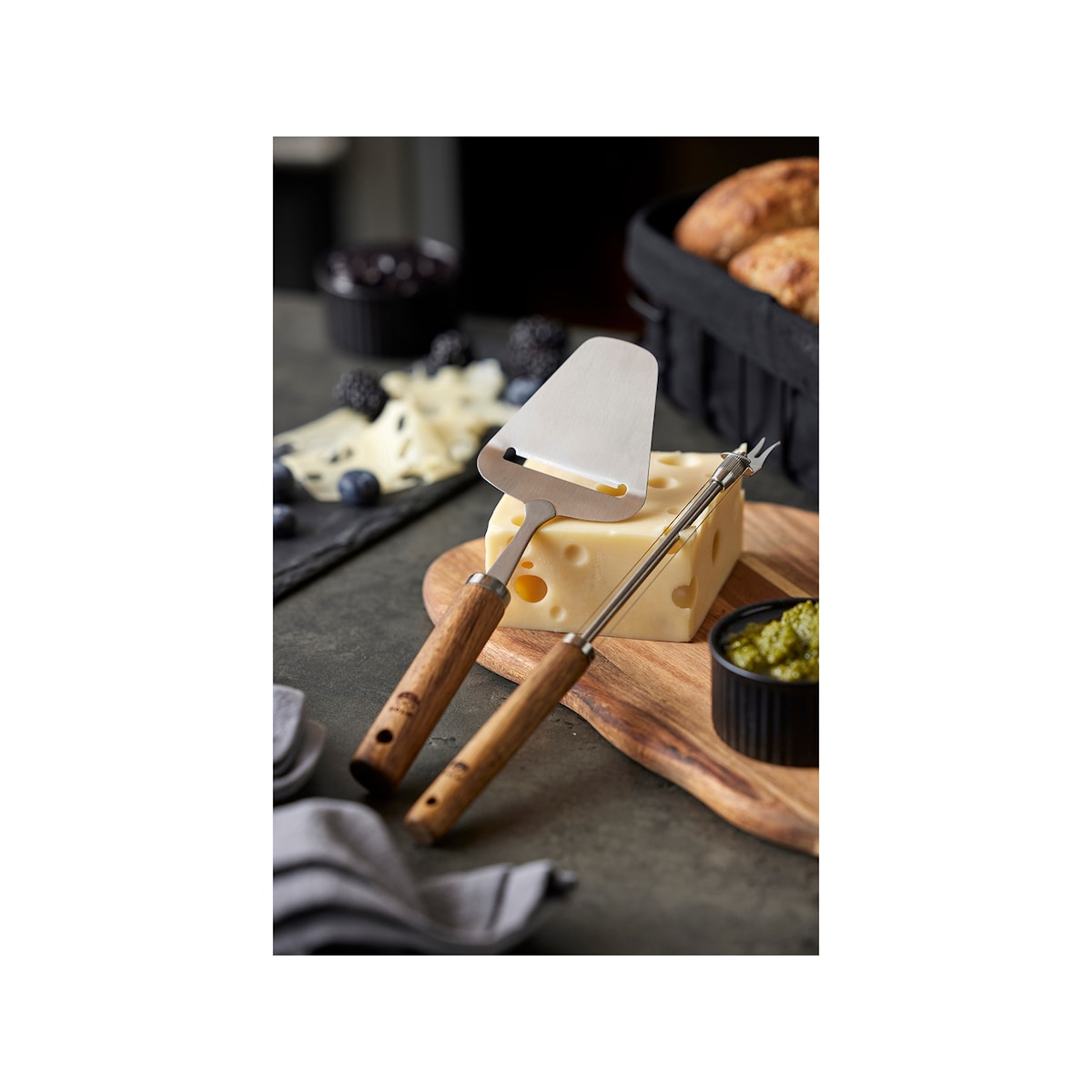 HOLM Cheese slicer 24,5 cm Stainless steel/Acacia