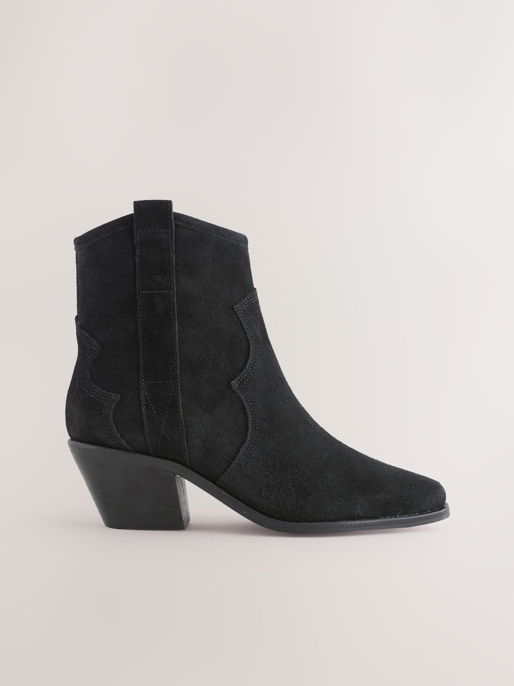 Zwart - Leren cowboy Boots met enkelhoogte