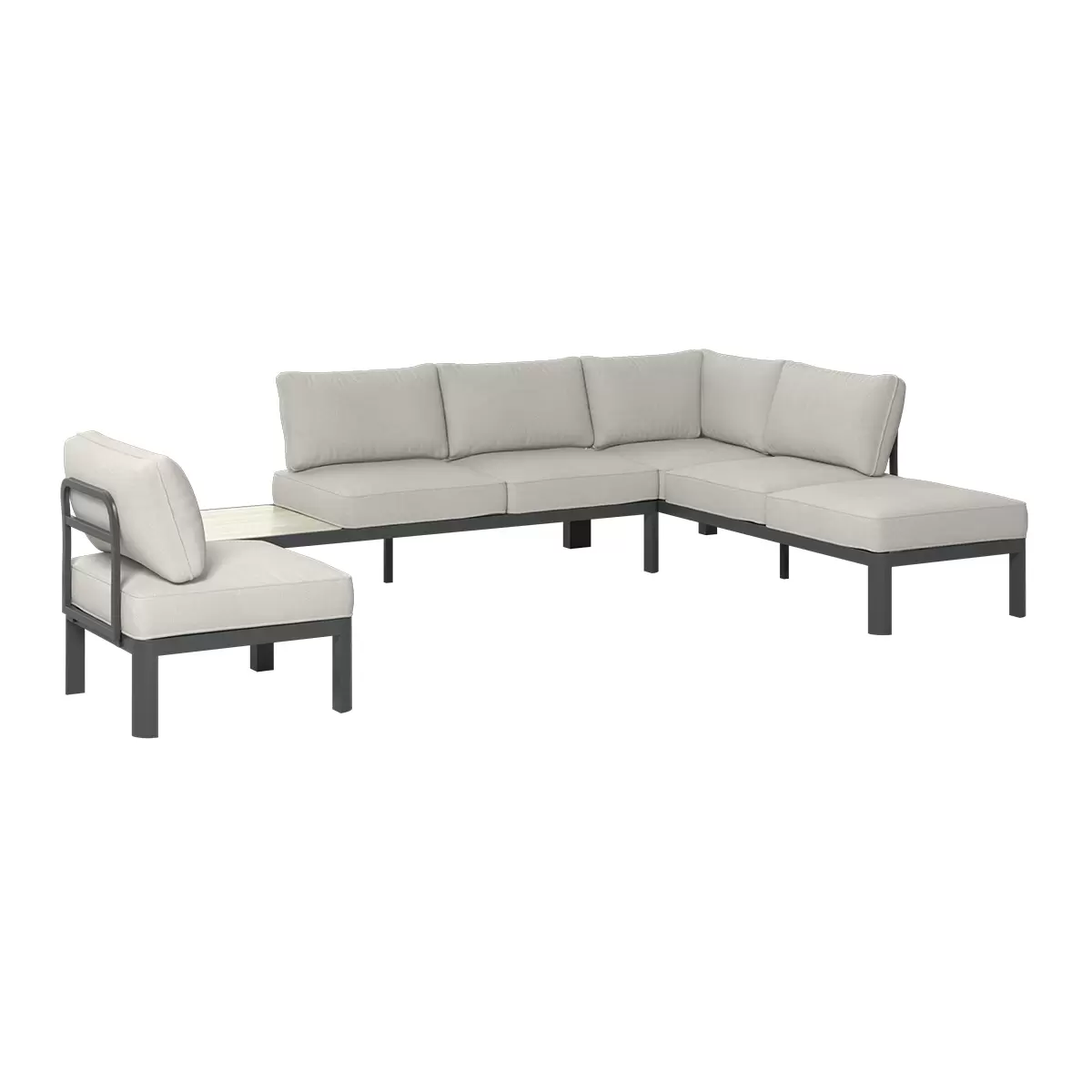Beldano Loungegarnitur Bordeaux 4-teilig beige,dunkelgrau,hellgrau