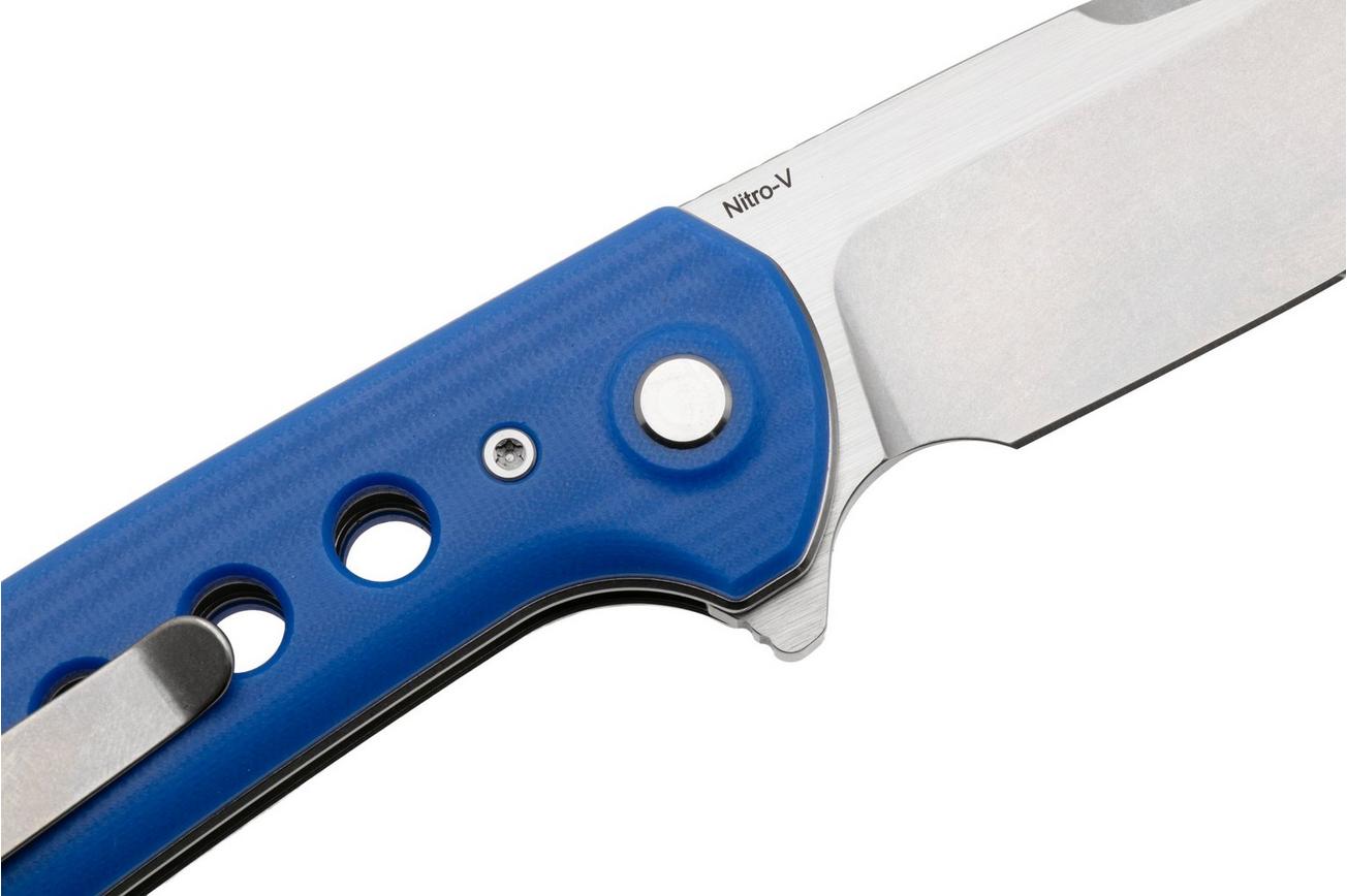 Reate PL-XF Stonewashed Nitro-V, Blue G10, zakmes