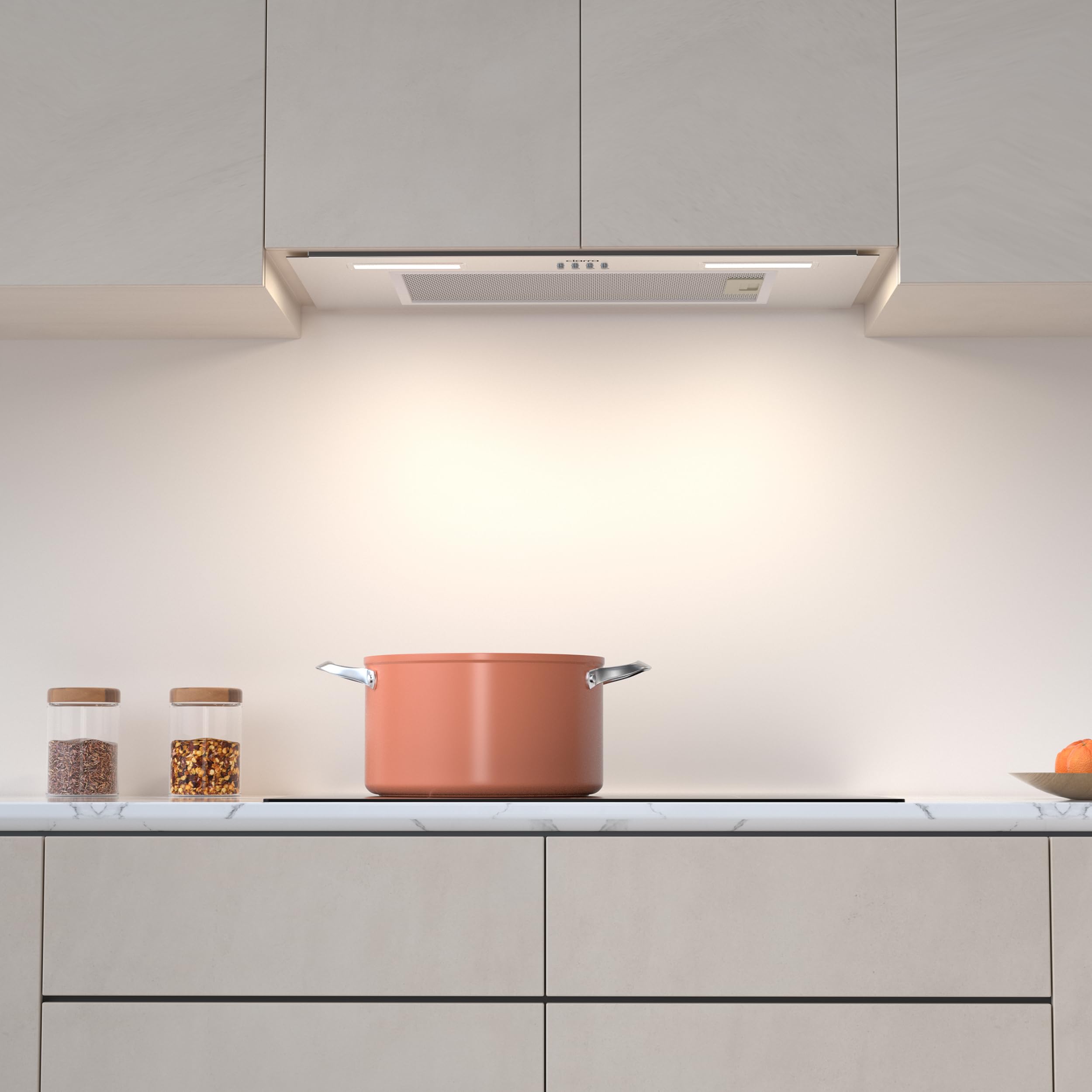 Ciarra Hotte Aspirante Encastrée 60cm A+++, 650 m³/h, 3 Vitesses, Mode Recyclage ou Évacuation, Filtre à Charbon Inclus, LED Éclairage, Inox – CBCS692