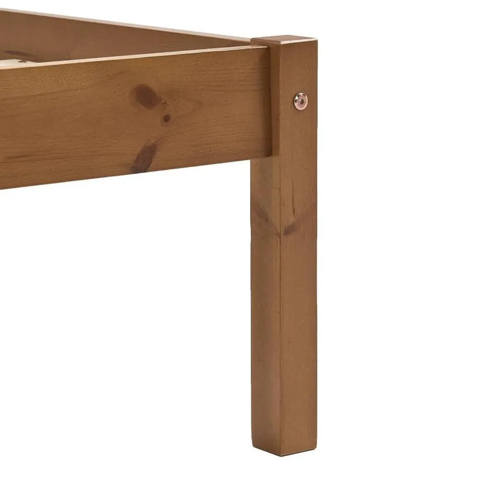 vidaXL - Tweepersoonbed - Honingbruin - Massief grenenhout - 160x200 cm