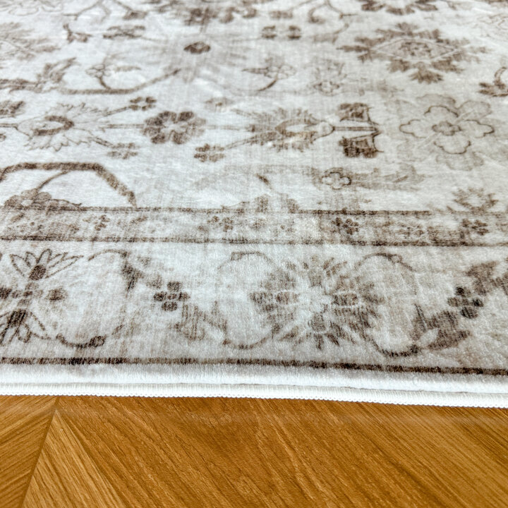 Vintage vloerkleed - Ember Oriental Taupe | OEKO-TEX & Wasbaar