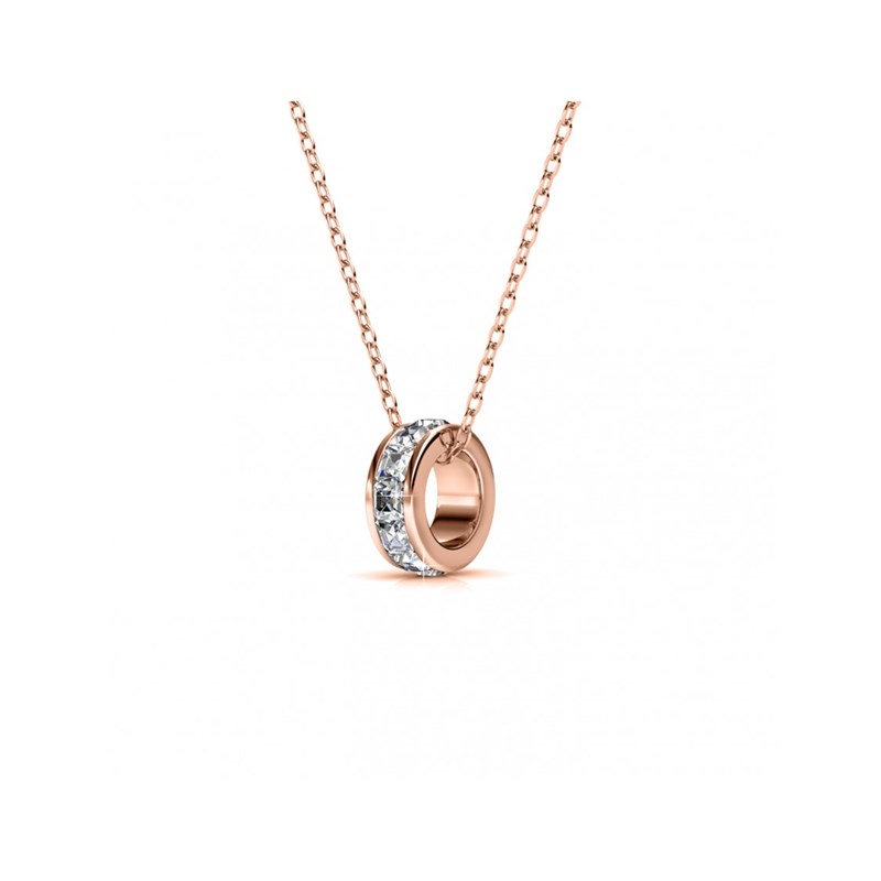Pendentif Square Roller - Or Rosé et Cristal