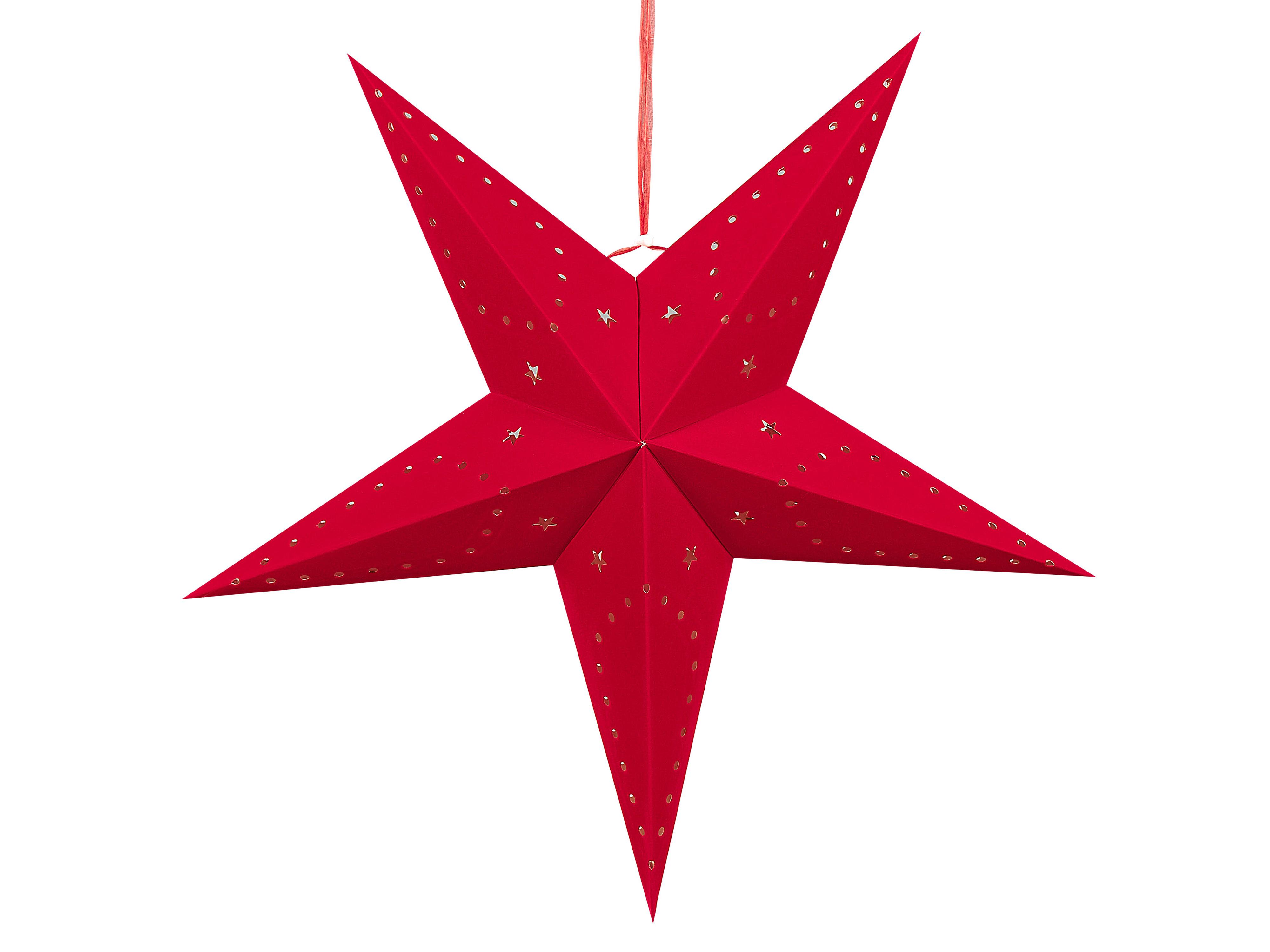 Set van 2 hangende decoraties LED MOTTI Ster 60 cm Rood