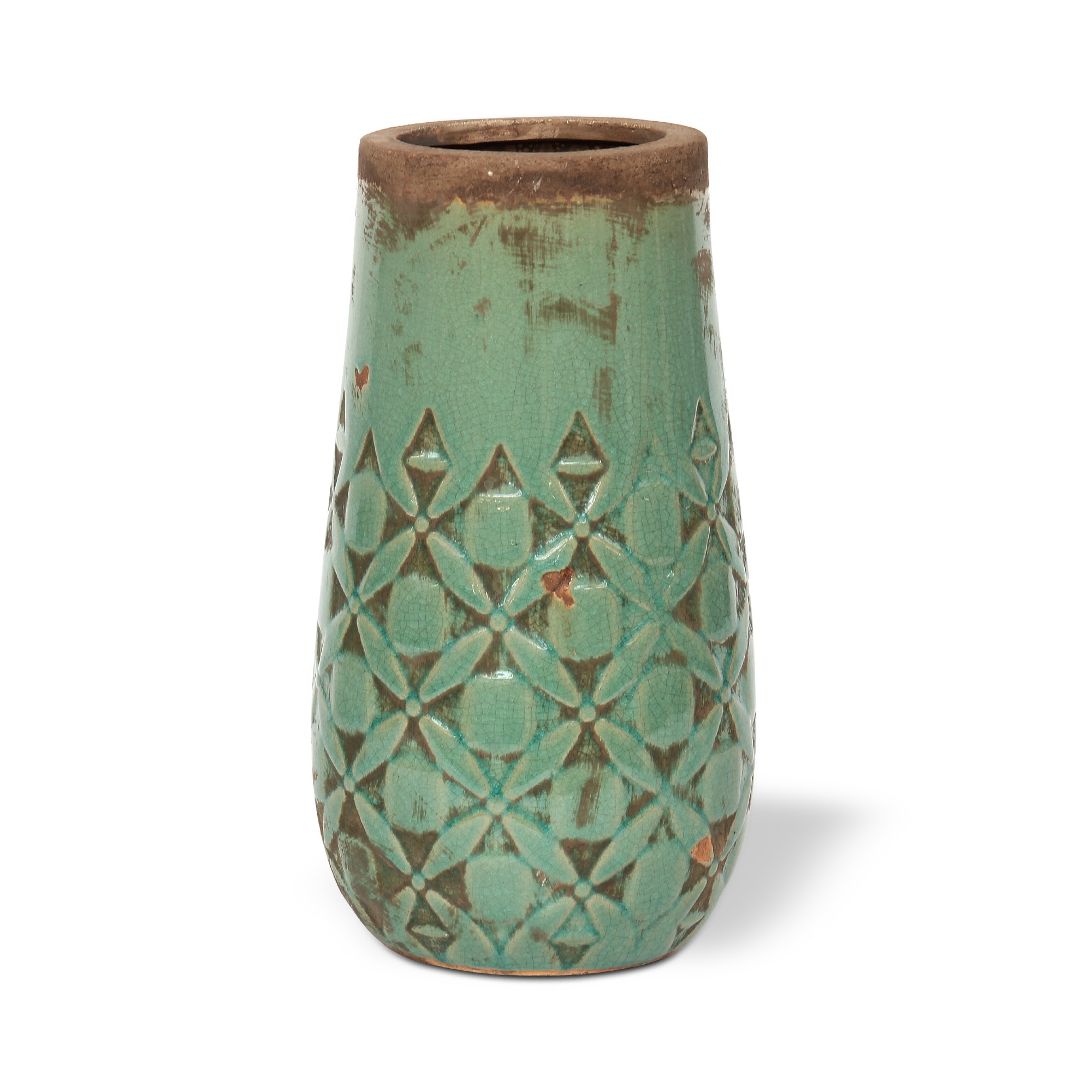 Keramikvase 'Minti', altgrün, Ø 13 cm, H 25 cm von fischer's lagerhaus